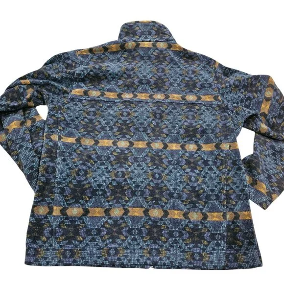 Columbia Steens Jacket Southwest Aztec Tribal Zip Up Fleece Blue Mens Sz L Large - Picture 3 of 13
